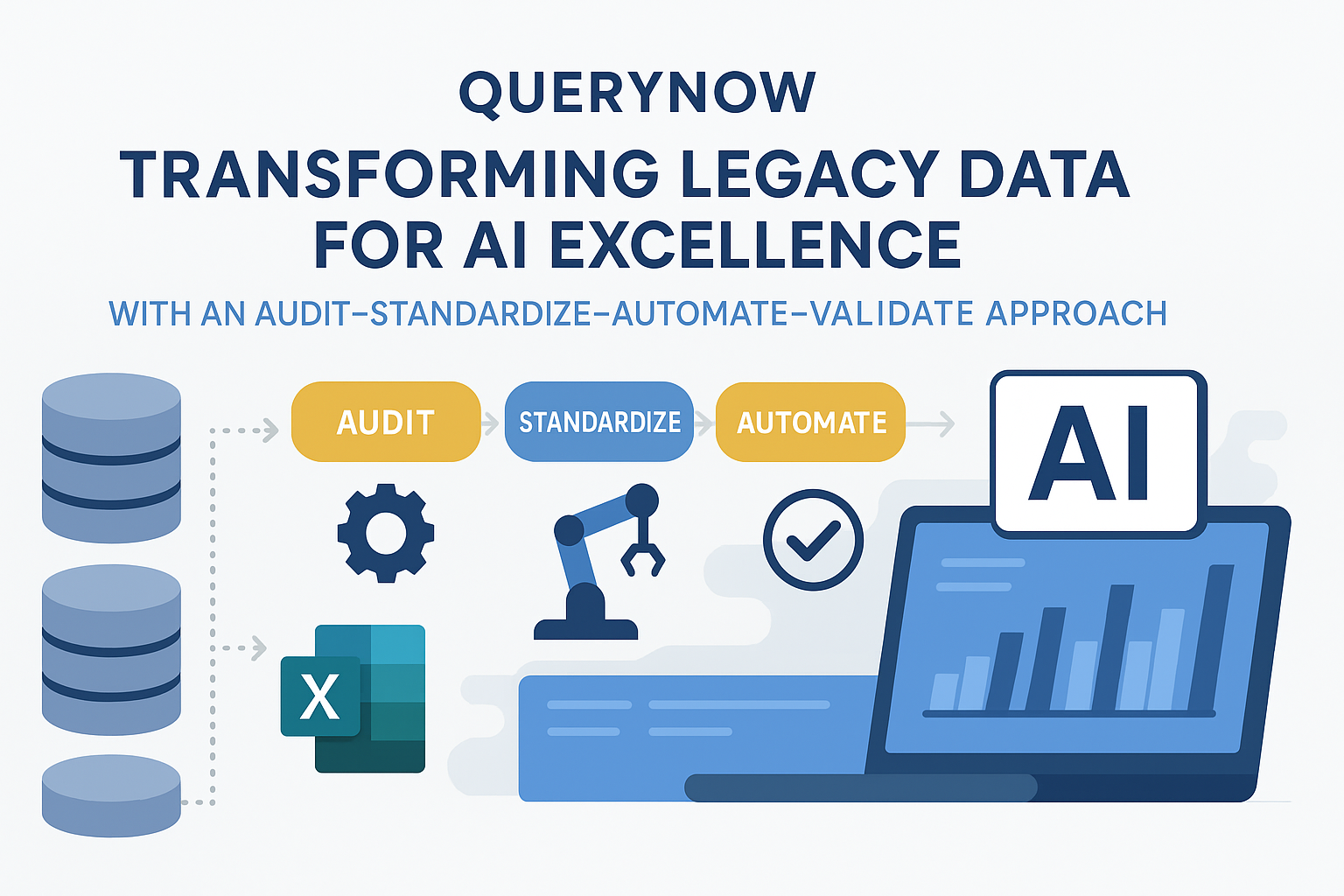 QueryNow: Transforming Legacy Data for AI Excellence with an Audit–Standardize–Automate–Validate Approach