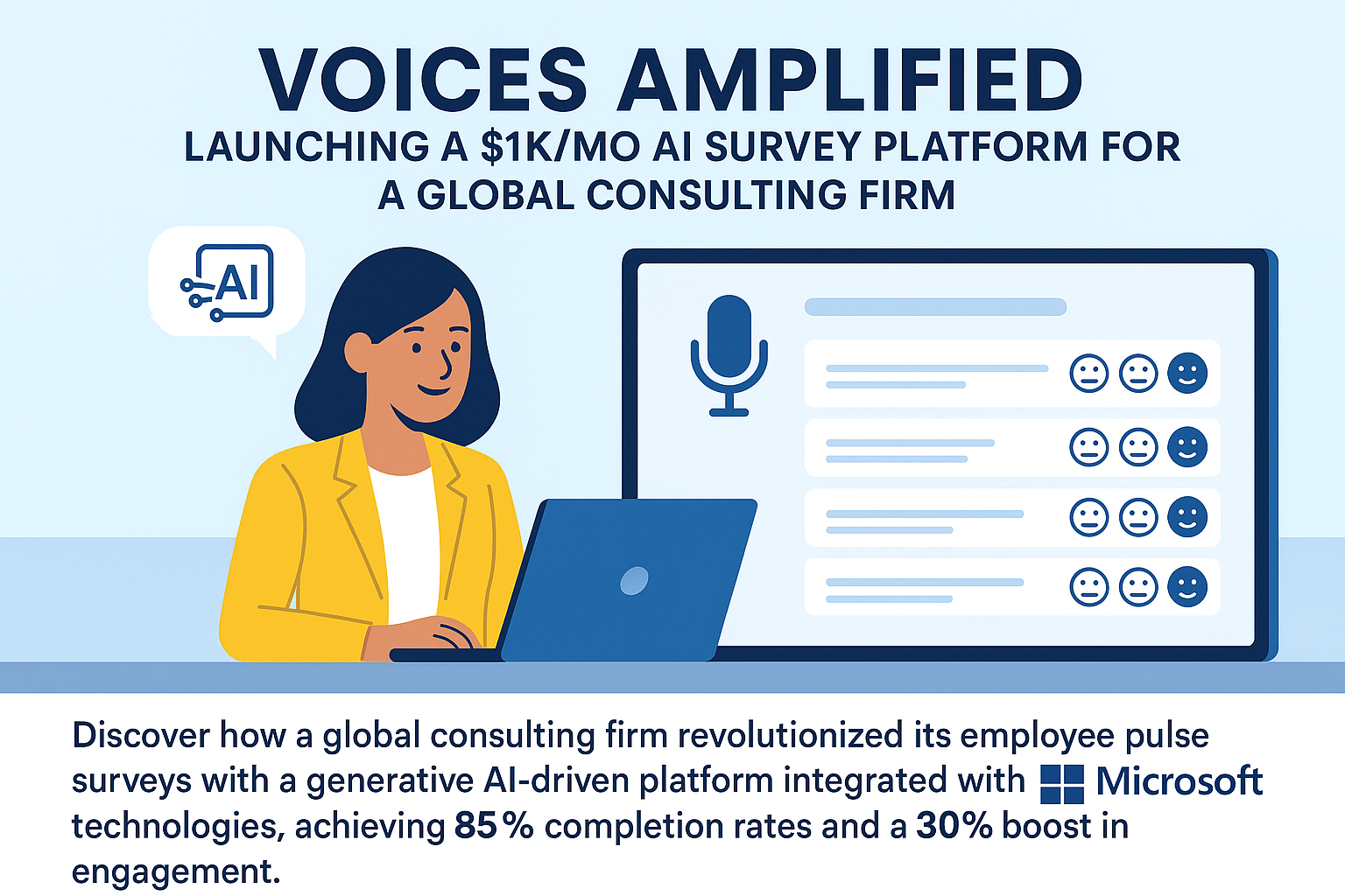 Voices Amplified: Launching a $1K/mo AI Survey Platform for a Global Consulting Firm
